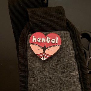 "Hentai" Heart Shaped Butt Lapel Pin